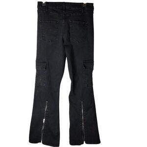 Hot Topic Cargo Flare Jeans Wo’s 10 Jr’s 11 Highrise Zipper Hem Grunge Punk Goth